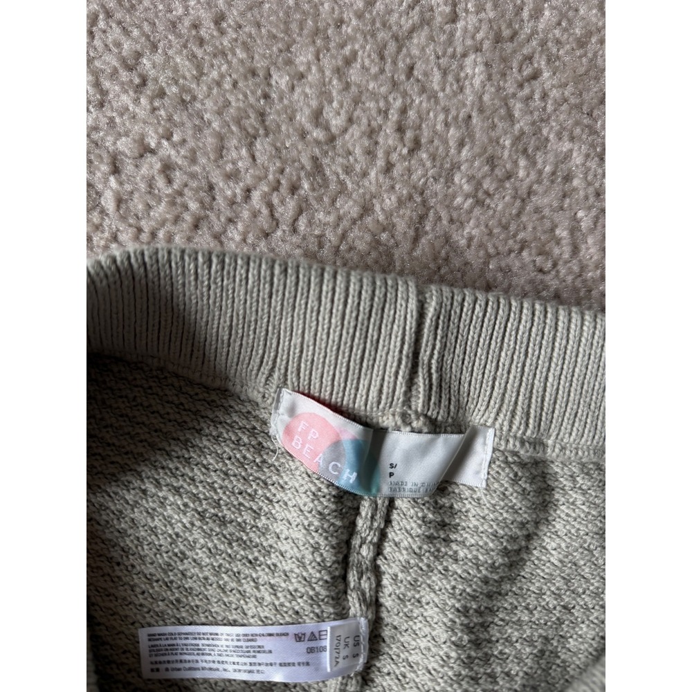 Free People Beach Pants Hailee Waffle Knit Wide Leg Green Small - Picture 5 of 8
